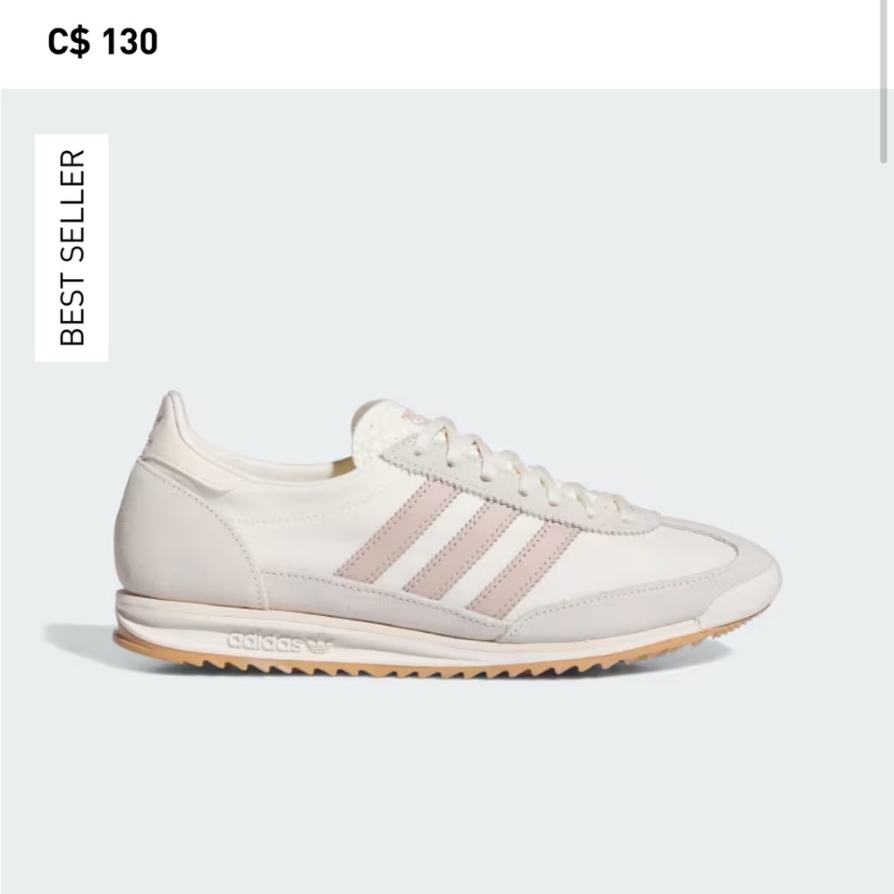 adidas Women's Cream & Pale Pink Retro Runner Sneakers